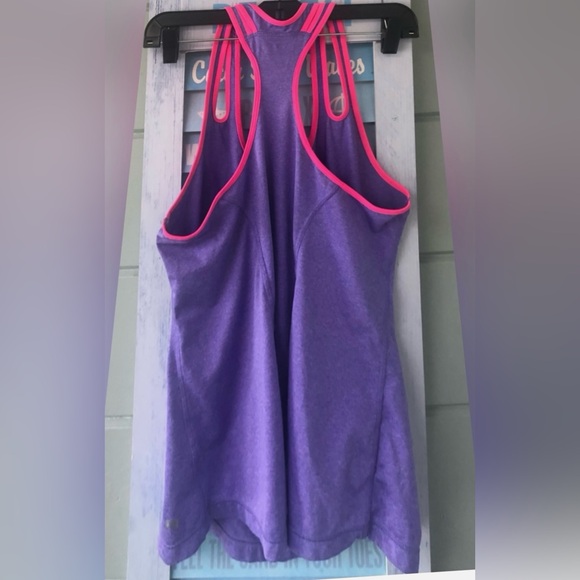 Bundle of 3 exercise racerback tank tops. Pink, purple, & racerback. All size M - Picture 7 of 14